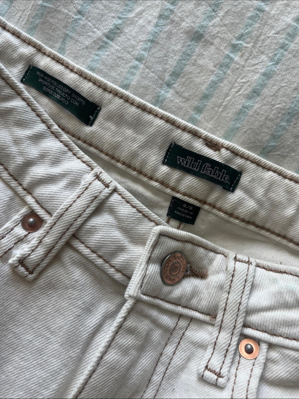 White Wild fable White High-Rise Denim wide leg Shorts - Picture 2 of 11